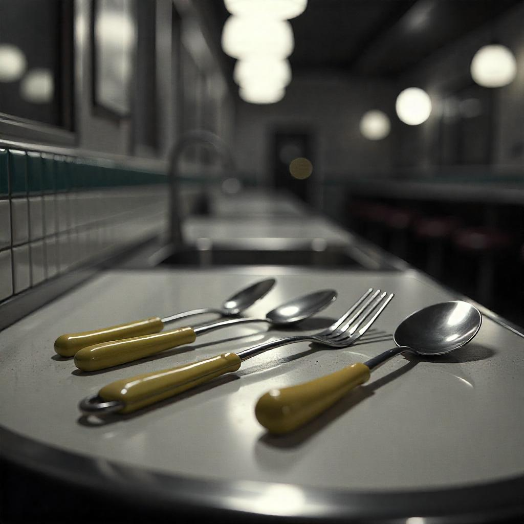 Non-Stick vs Stainless Steel cooking utensils placed side by side on a modern kitchen countertop